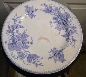 Antique James Edwards Dalehall Vine Floral Blue and White Plate